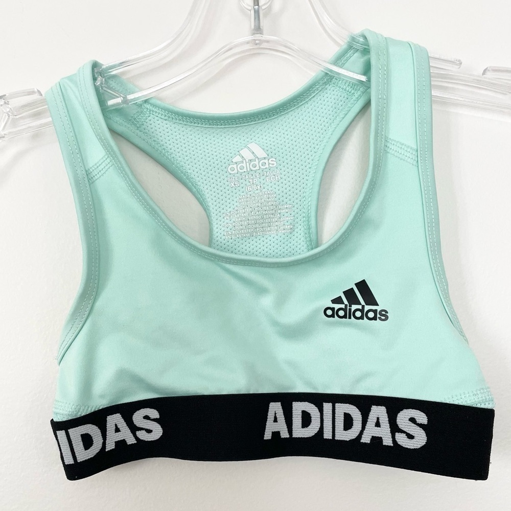 Addidas Womens Climacool Gym Sports Bra XS Clear Mint